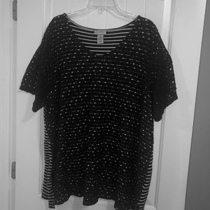 Catherine’s Black & White Short Sleeves Women 3X